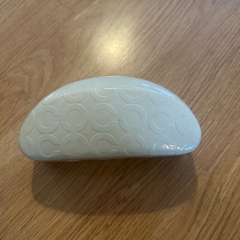 White Coach Logo Sunglasses Case